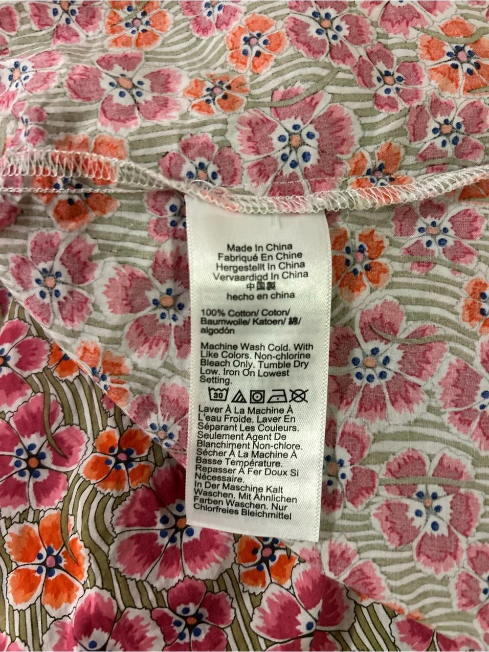 J. Crew Pink Floral Tie-Shoulder Tank